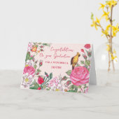 Rosa Blume Schwester Glückwunsch Abschluss Karte (Gelbe Blume)