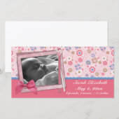 Rosa Blume Scrapstil Ankündigung (Vorne/Hinten)