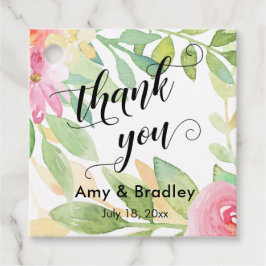 Rosa Blume Script Danke Personalisierte Hochzeit Geschenkanhänger