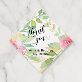 Rosa Blume Script Danke Personalisierte Hochzeit Geschenkanhänger