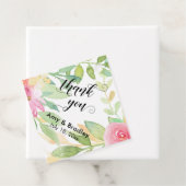 Rosa Blume Script Danke Personalisierte Hochzeit Geschenkanhänger (Beispiel)