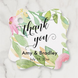 Rosa Blume Script Danke Personalisierte Hochzeit Geschenkanhänger