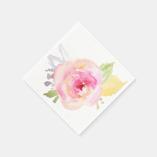 Rosa Blume Serviette (Ecke)