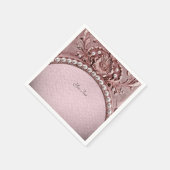 Rosa Blume Serviette (Ecke)