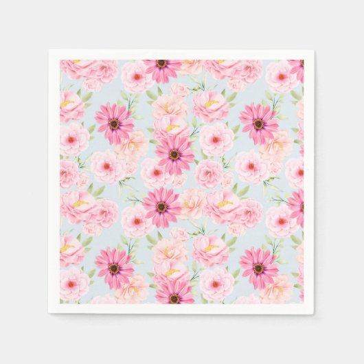 Rosa Blume Serviette (Vorderseite)