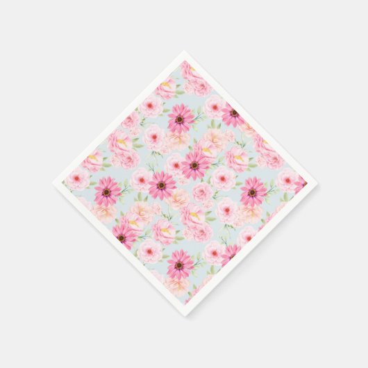 Rosa Blume Serviette (Ecke)