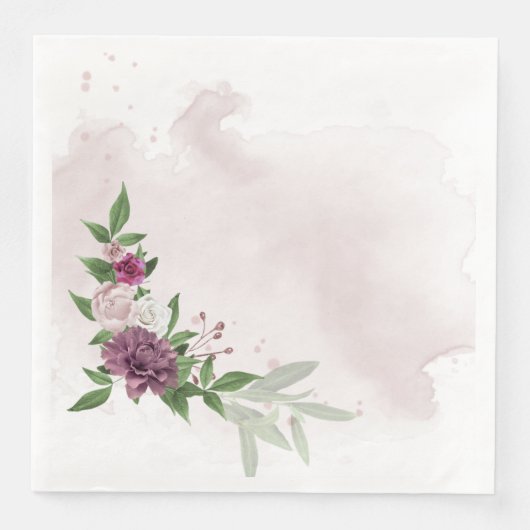 Rosa Blume Serviette (Vorderseite)