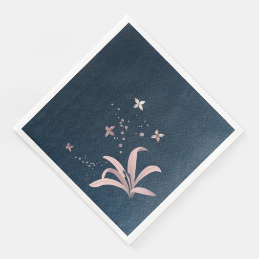 Rosa Blume Serviette (Ecke)