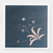 Rosa Blume Serviette (Vorderseite)