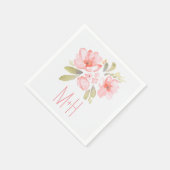 Rosa Blume Serviette (Ecke)