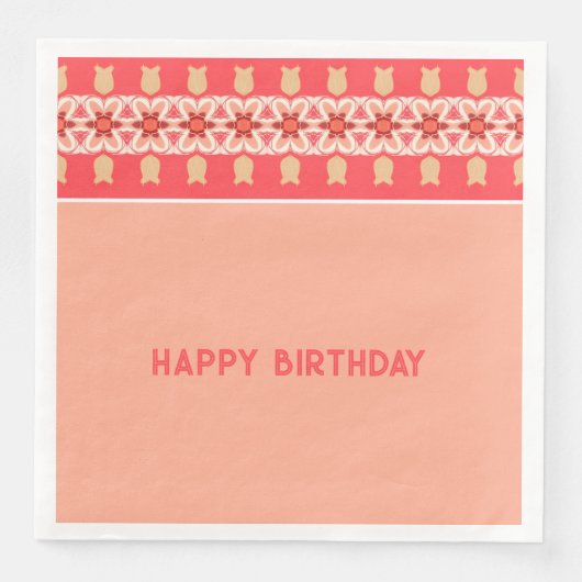 Rosa Blume Serviette (Vorderseite)