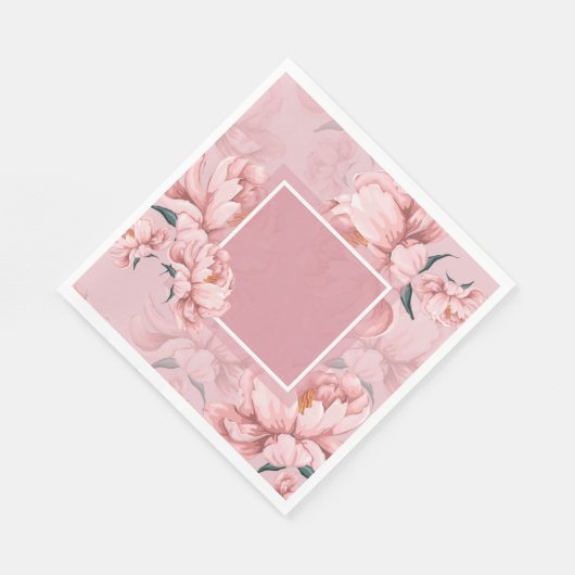 Rosa Blume Serviette (Ecke)