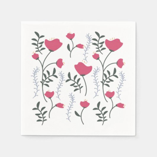 Rosa Blume Serviette (Vorderseite)