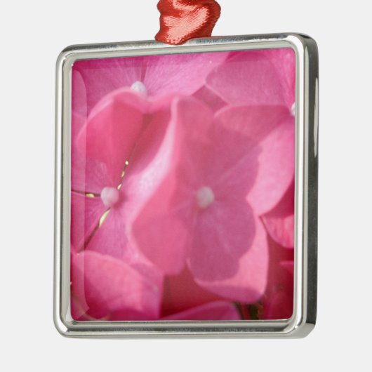 rosa Blume Silbernes Ornament (Links)