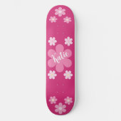 Rosa Blume Skateboard (Vorderseite)