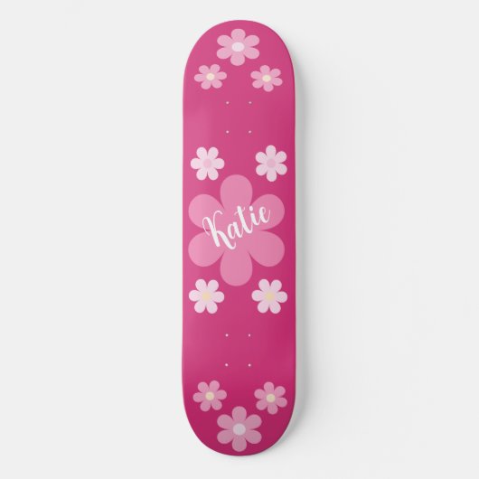 Rosa Blume Skateboard (Vorderseite)