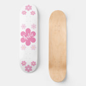 Rosa Blume Skateboard (Vorderseite)