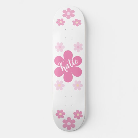 Rosa Blume Skateboard (Vorderseite)