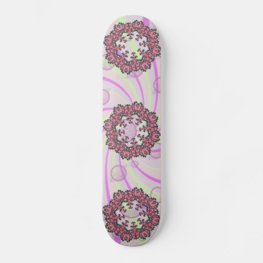 Rosa Blume Skateboard (Vorderseite)