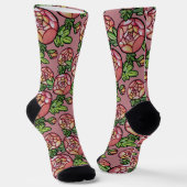 Rosa Blume Socken (Gewinkelt)