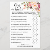 Rosa Blume-Spielkarte über oder unter Brautparty Flyer (Vorne)