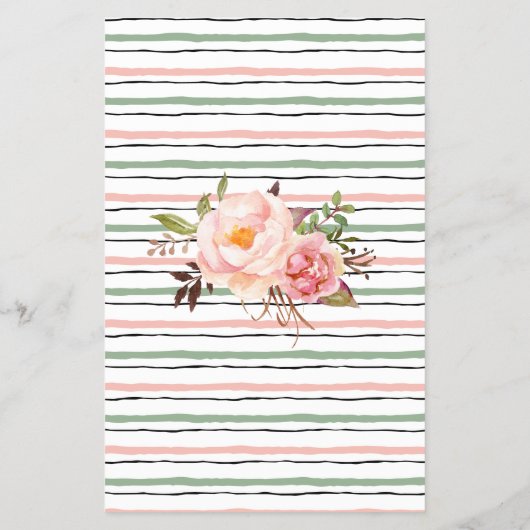 Rosa Blume-Spielkarte über oder unter Brautparty Flyer (Hinten)