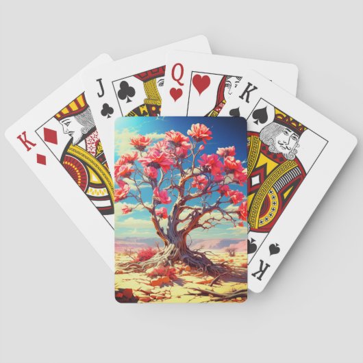 Rosa Blume Spielkarten (Rückseite)