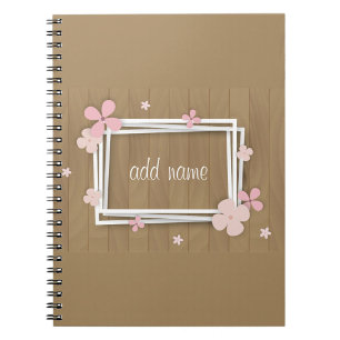 Rosa Blume Spiral Foto Notebook Notizblock