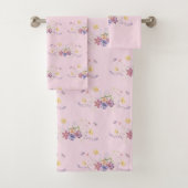 Rosa Blume Spray Bouquet Badhandtuch Set (Insitu)
