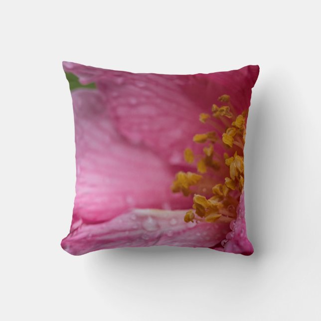 Rosa Blume Stamens Kissen (Vorderseite)
