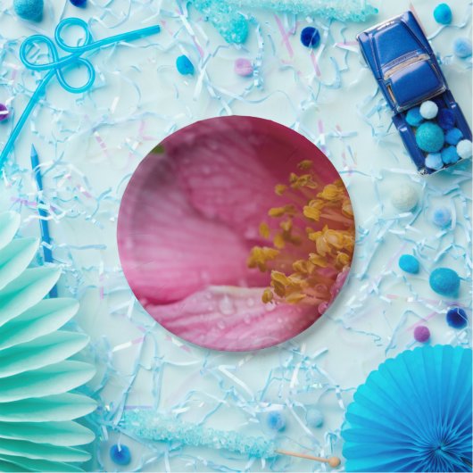 Rosa Blume Stamens Pappteller (Party)