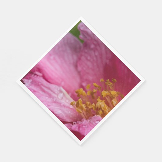 Rosa Blume Stamens Serviette (Ecke)