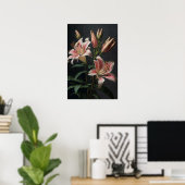 Rosa Blume Stargazer Lippe Art Print Poster (Heimbüro)