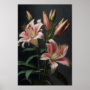 Rosa Blume Stargazer Lippe Art Print Poster