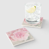 Rosa Blume Steinuntersetzer (Seitenansicht)