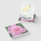 Rosa Blume Steinuntersetzer (Seitenansicht)