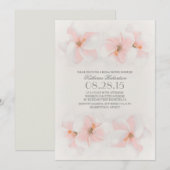 Rosa Blume Strand Brautparty Einladung (Vorne/Hinten)