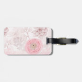 Rosa Blume Sukkulente Illustration Sommermuster Gepäckanhänger (Rückseite horizontal)