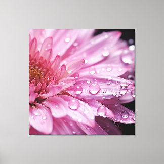 Rosa Blume Super Macro mit Raindrops Leinwanddruck