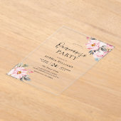 Rosa Blume Sweet Quinceanera Party Acryleinladungen (Ablage )