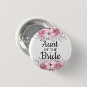 Rosa Blume Tante des Brautknopfes Button (Vorne & Hinten)