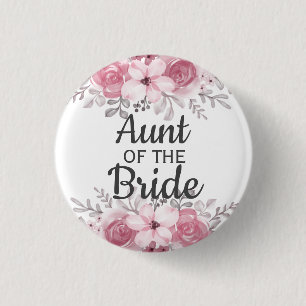 Rosa Blume Tante des Brautknopfes Button