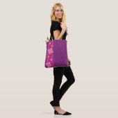 Rosa Blume Tasche (Am Model)