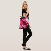 Rosa Blume Tasche (Am Model)