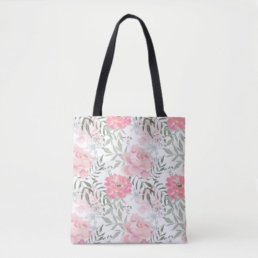 Rosa Blume Tasche (Vorderseite)
