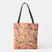 Rosa Blume Tasche (Rückseite)