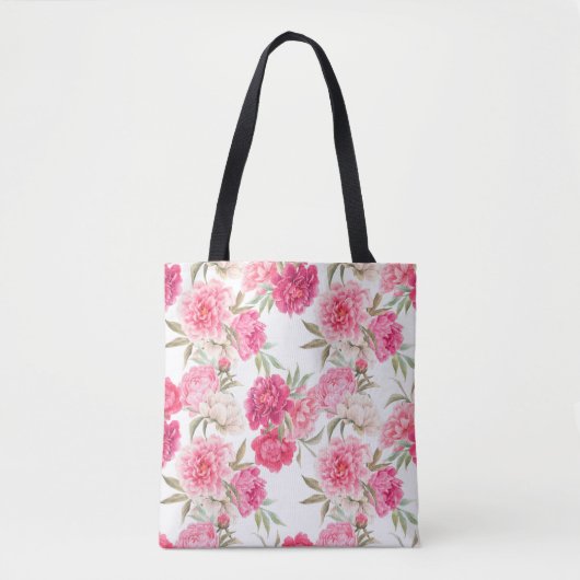 Rosa Blume Tasche (Vorderseite)