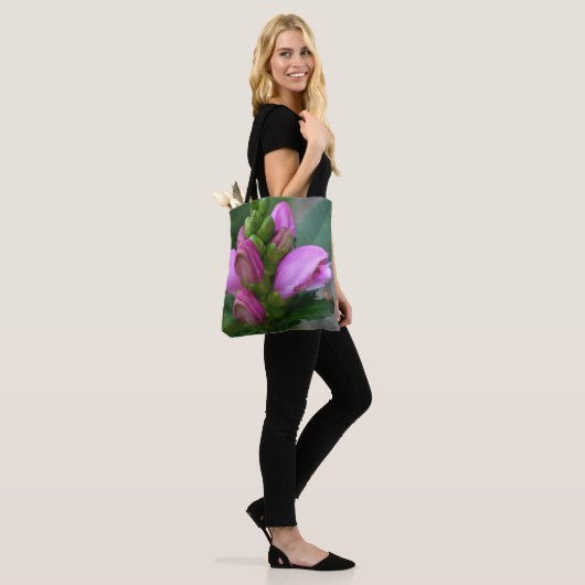 Rosa Blume Tasche (Am Model)
