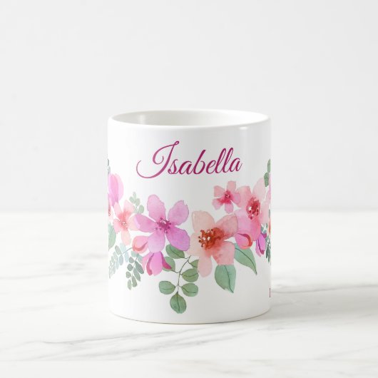 Rosa Blume Tasse (Mittel)
