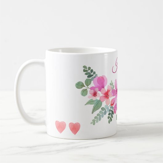 Rosa Blume Tasse (Links)